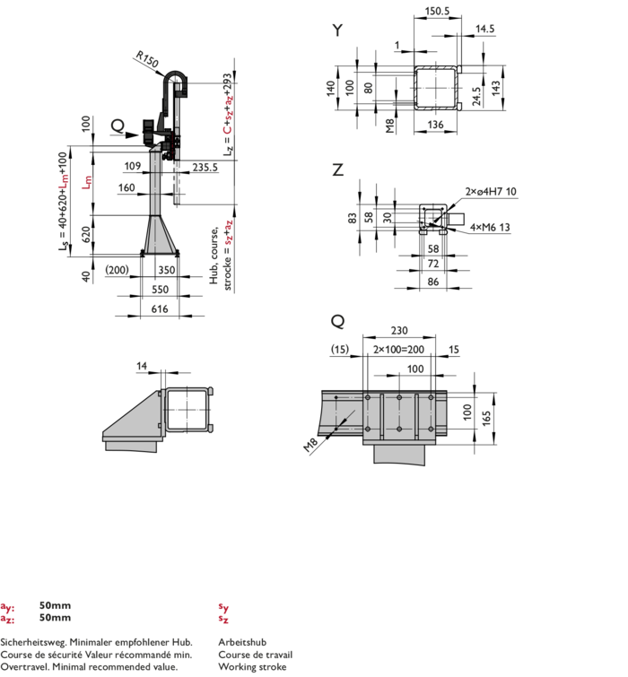 ZP-2, 2-Axis Linear Modules, dimension | © Güdel Group AG
